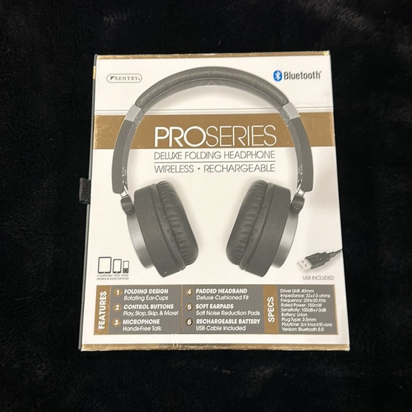 Sentry BT500 Bluetooth Headphones Black - Picture 3 of 5